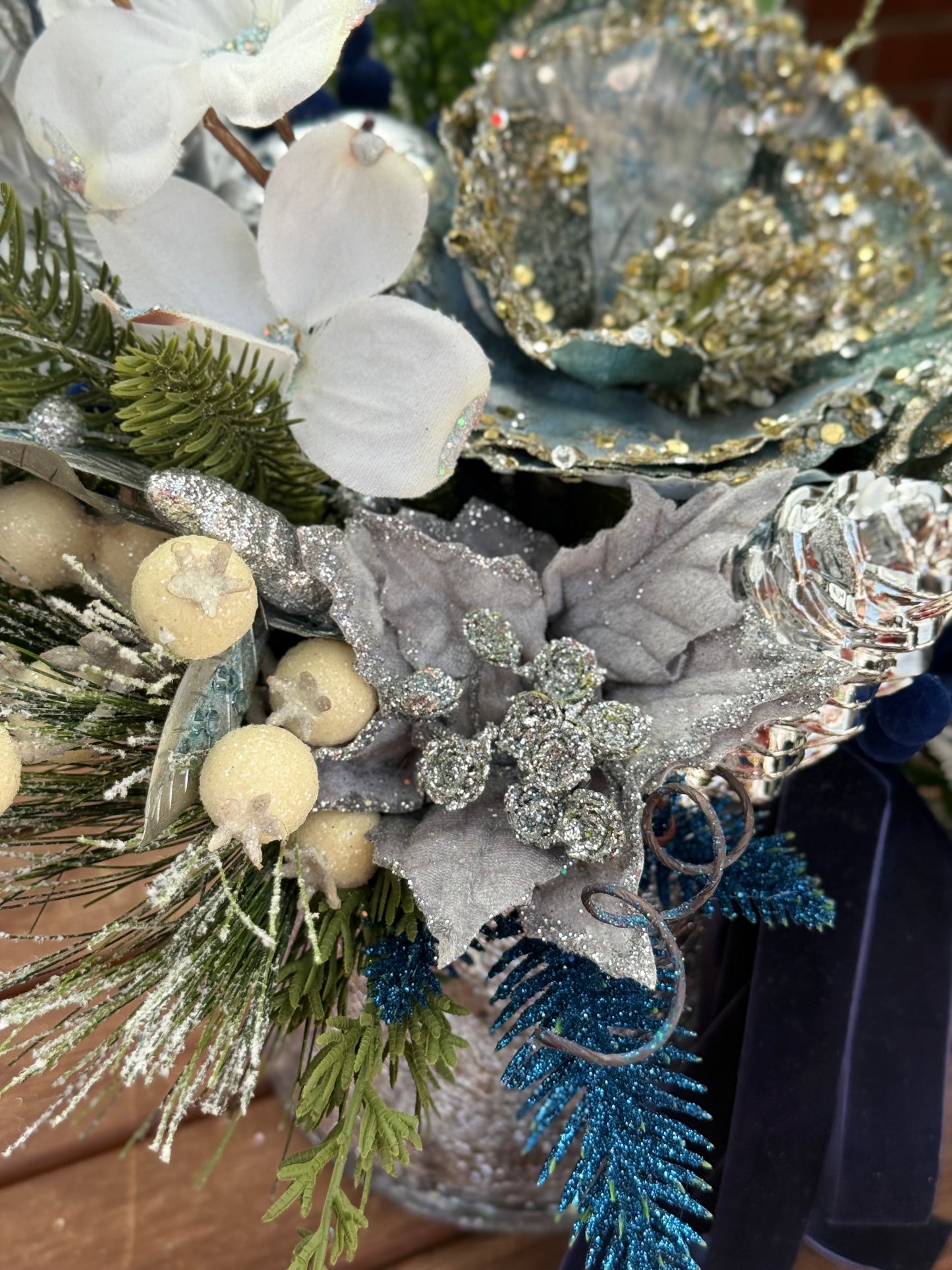 Frosted Sapphire Christmas Arrangement