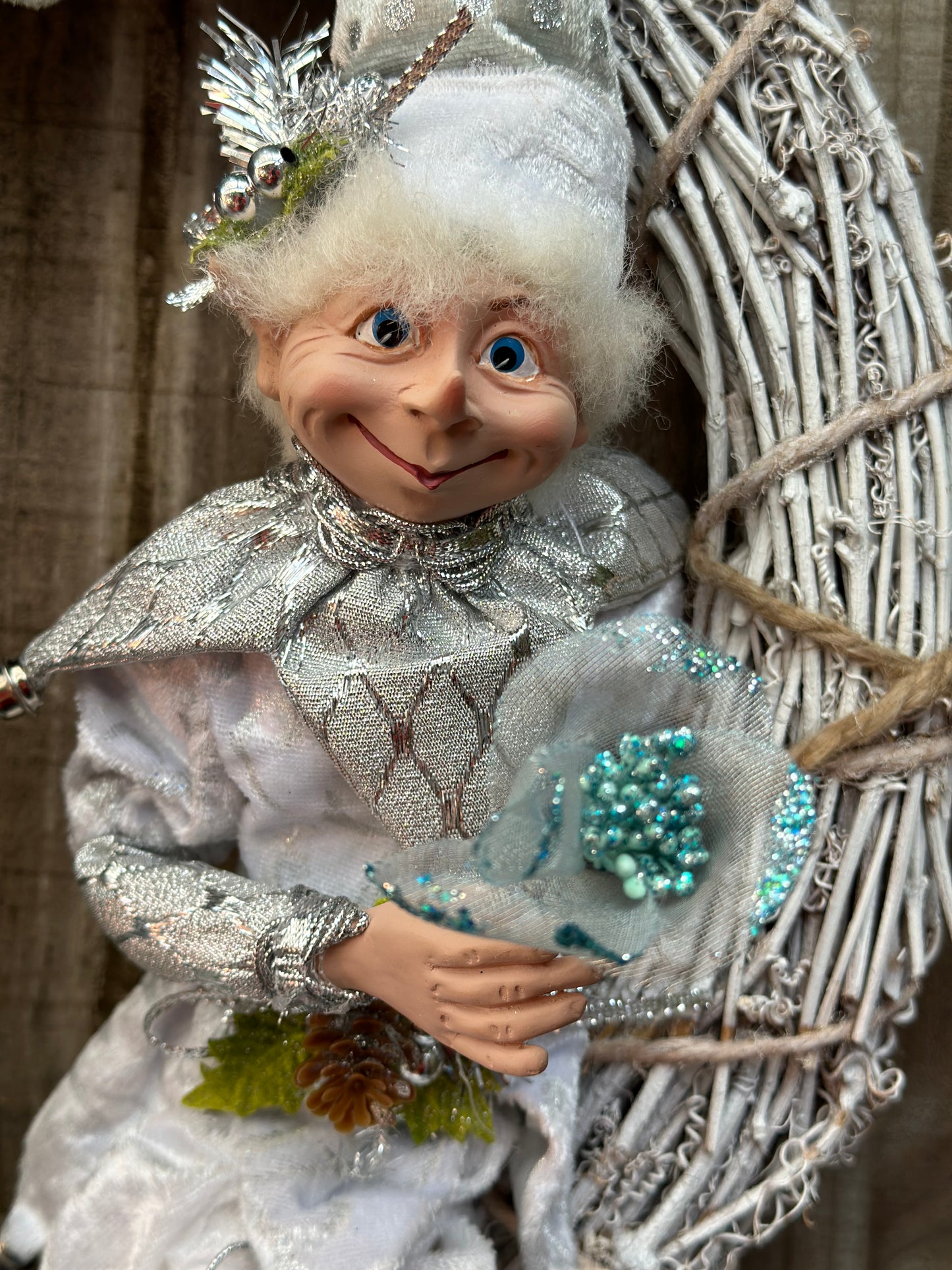 Arctic Silver and Blue Beauty Wreath