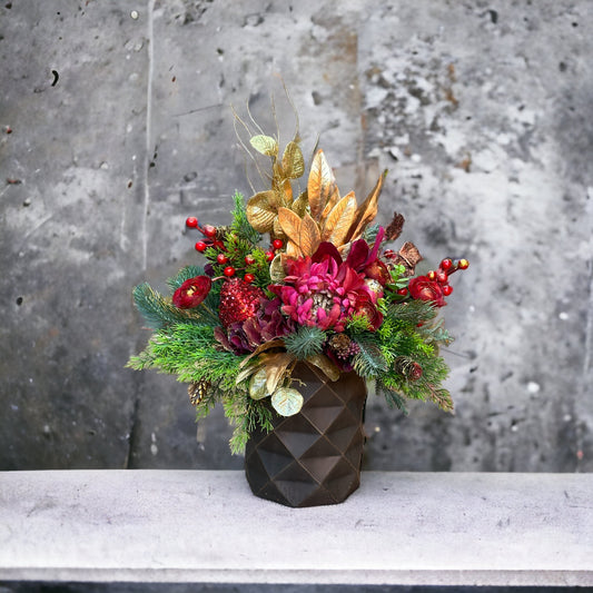 Burgundy Delight Christmas Arrangement