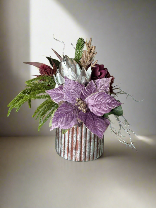 Frosted Poinsettia Chtistmas Arrangement