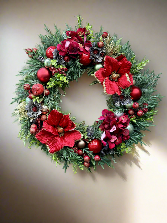 Crimson Christmas Tale Wreath