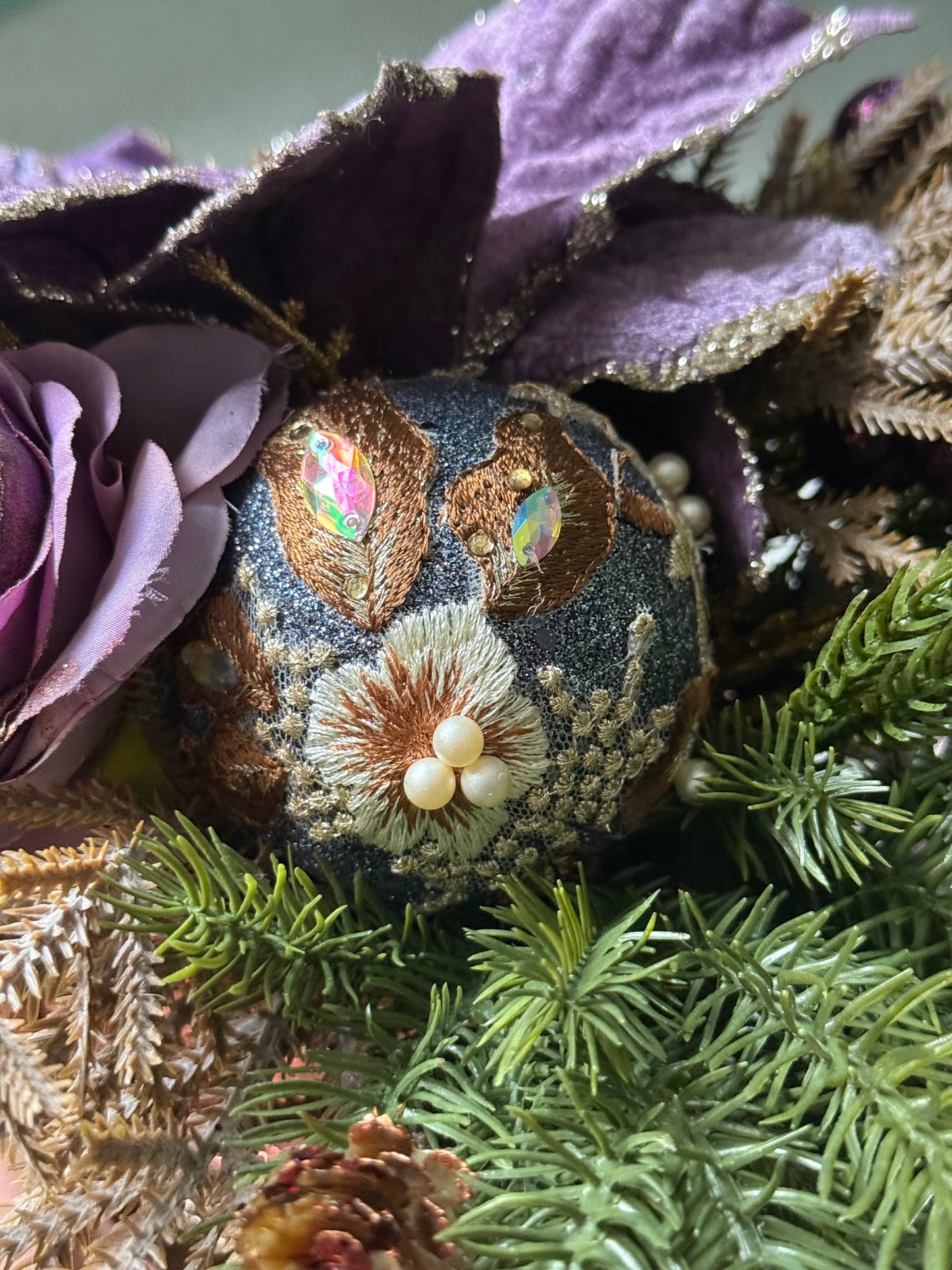 Frosted Fig & Pine Christmas Arrangement