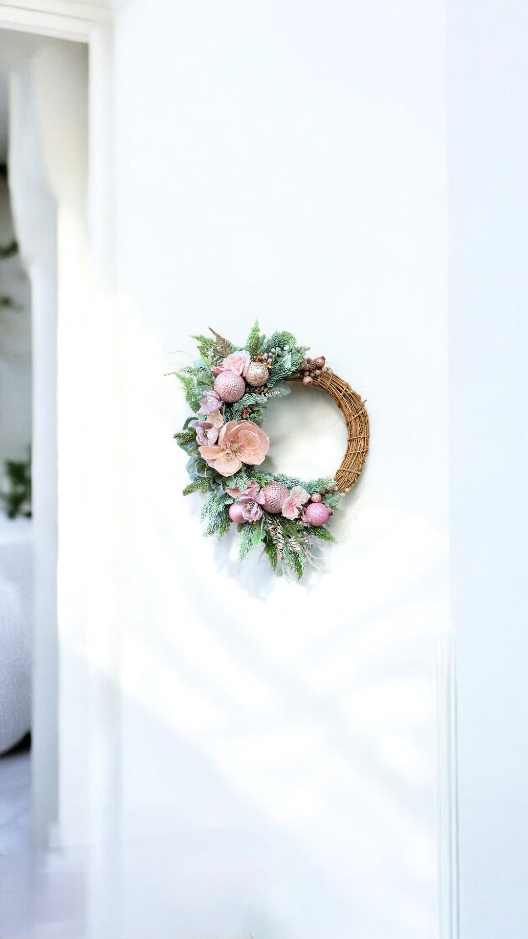 Glamorous Pink Christmas Wreath