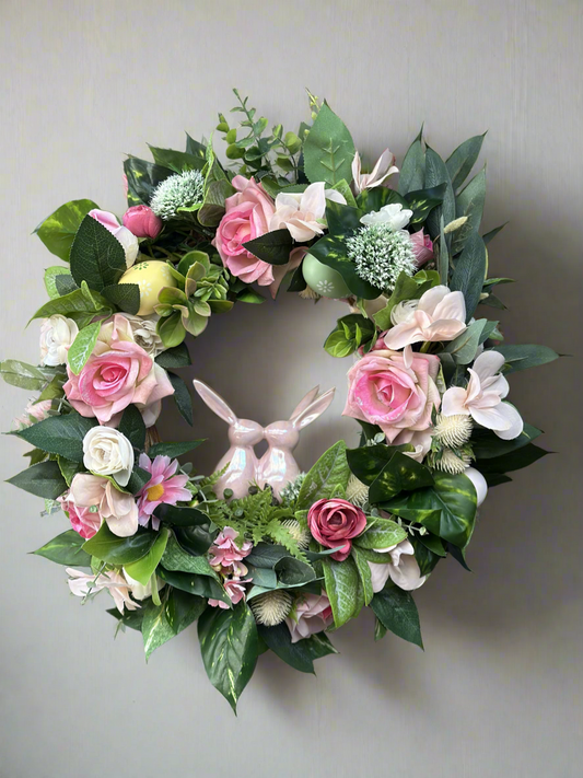 Bunny Kisses & Blooms Easter Wreath
