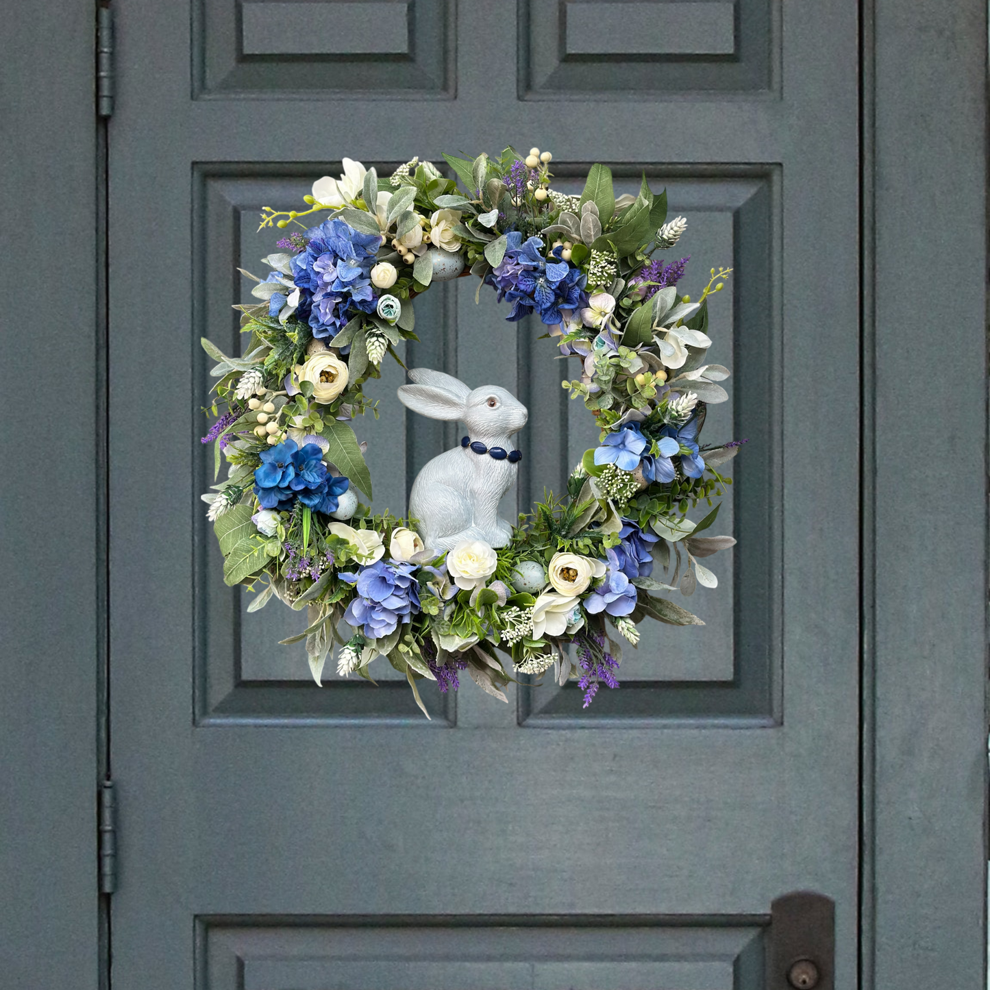 Hydrangea Hop Easter Wreath