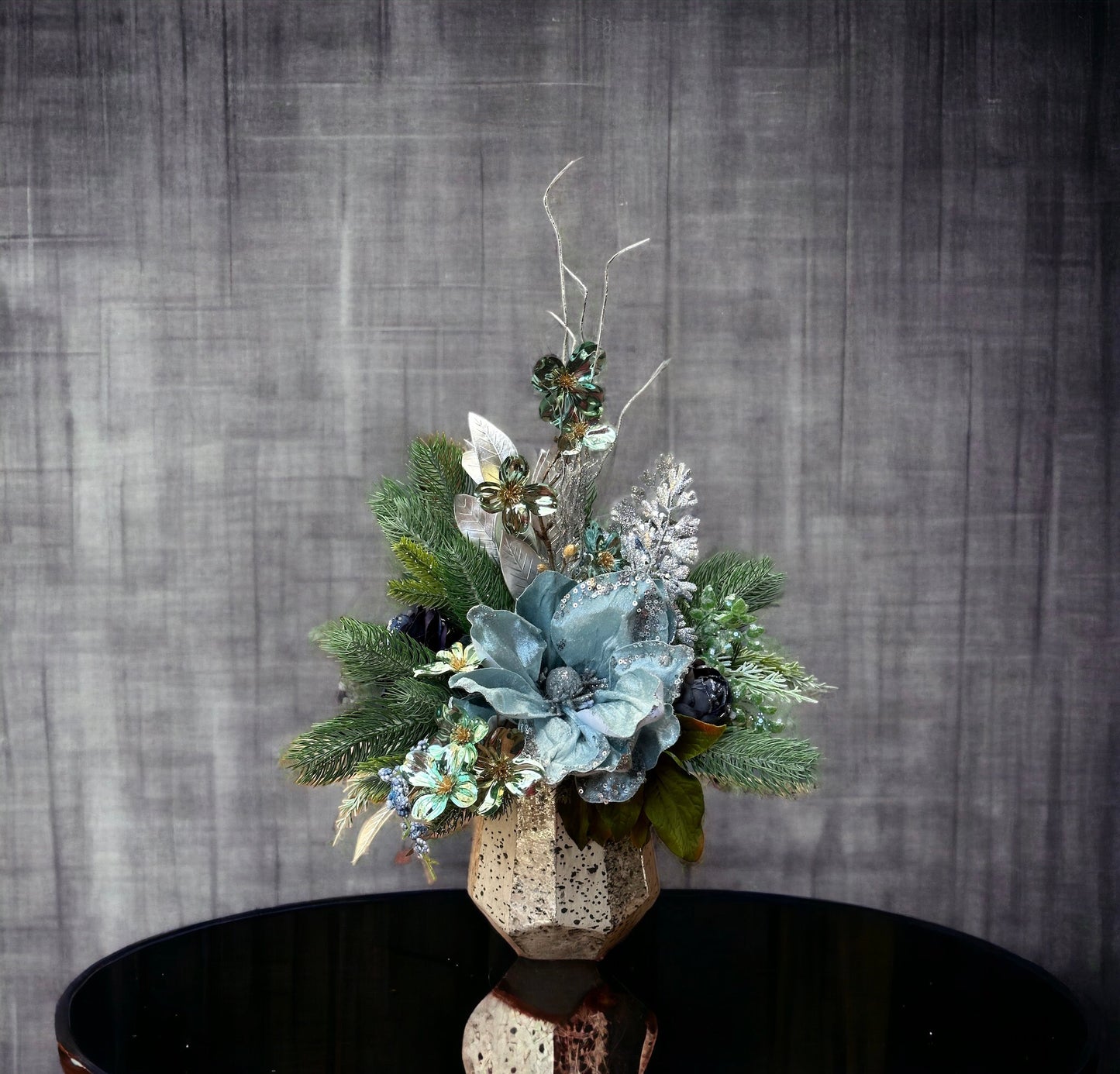 Icy Blue Magnolia Delight Vase Arrangement