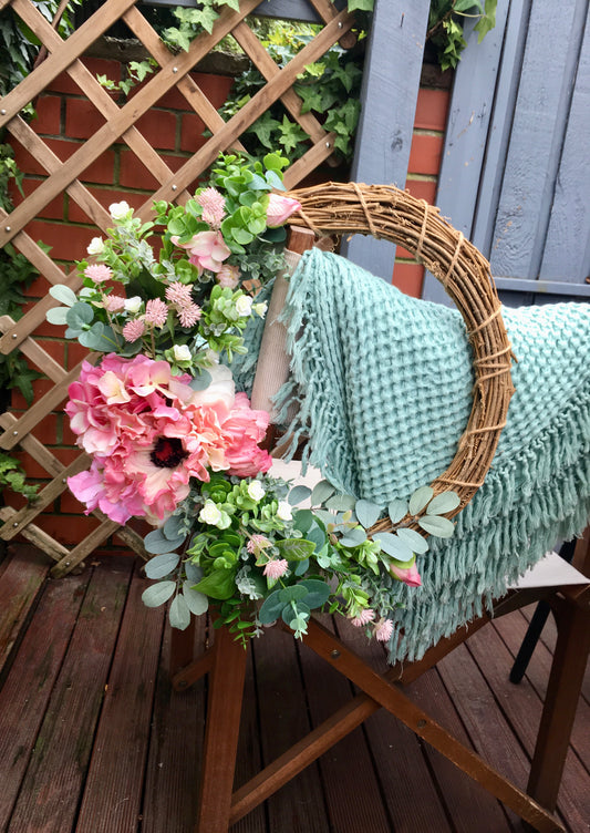 Pink Poppy Fields Wreath
