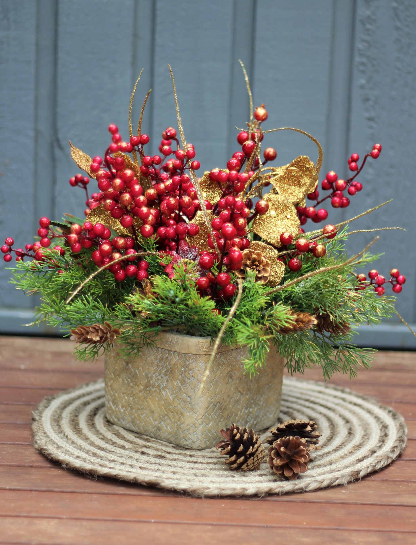Farm Christmas Table Arrangement