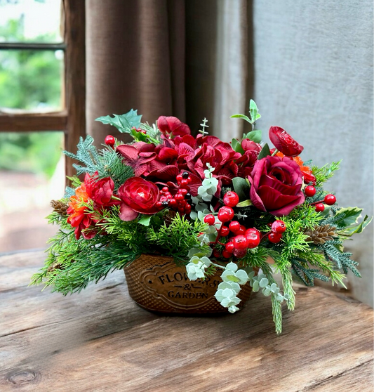 Farm Christmas Table Arrangement