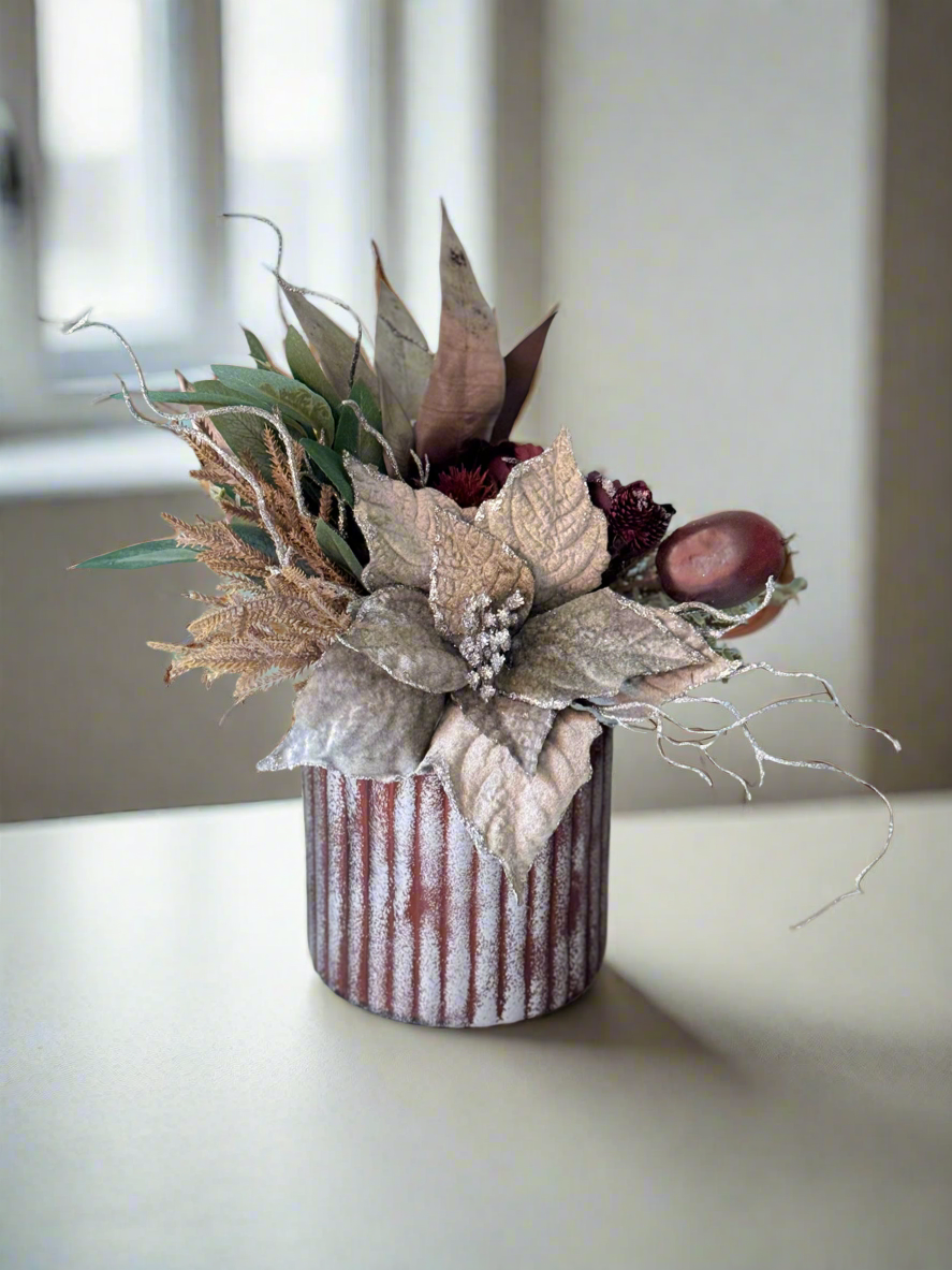 Frosted Poinsettia Elegance Chtistmas Arrangement