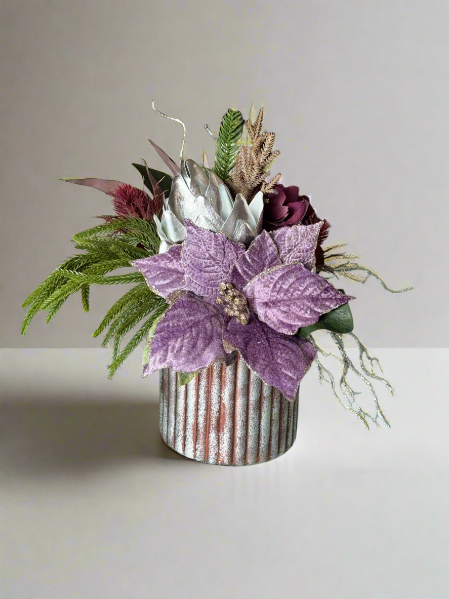 Frosted Poinsettia Chtistmas Arrangement