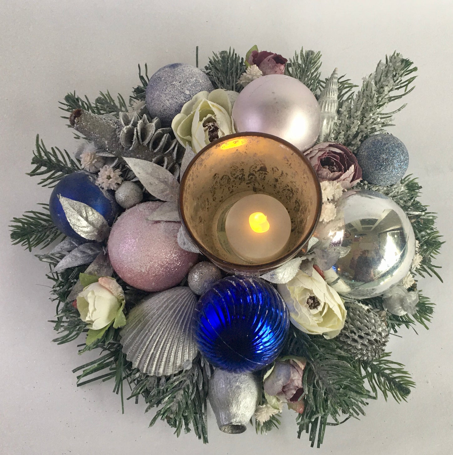 Coastal Glow Christmas Candle Centrepiece