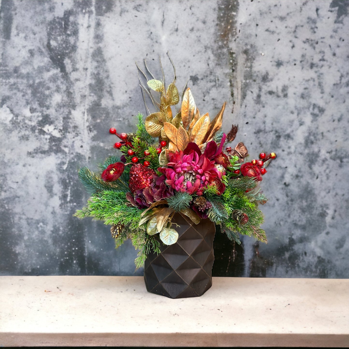 Burgundy Delight Christmas Arrangement