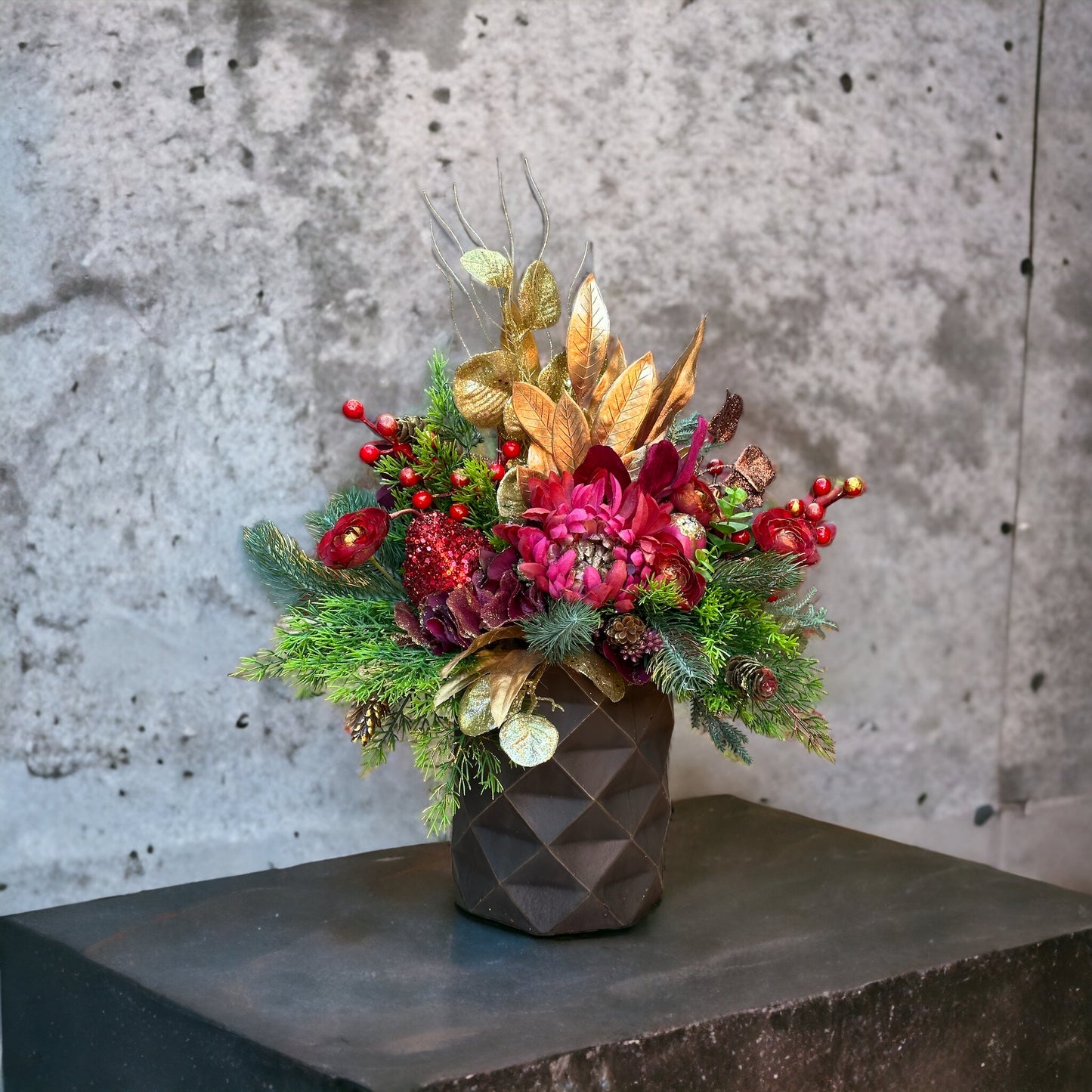 Burgundy Delight Christmas Arrangement