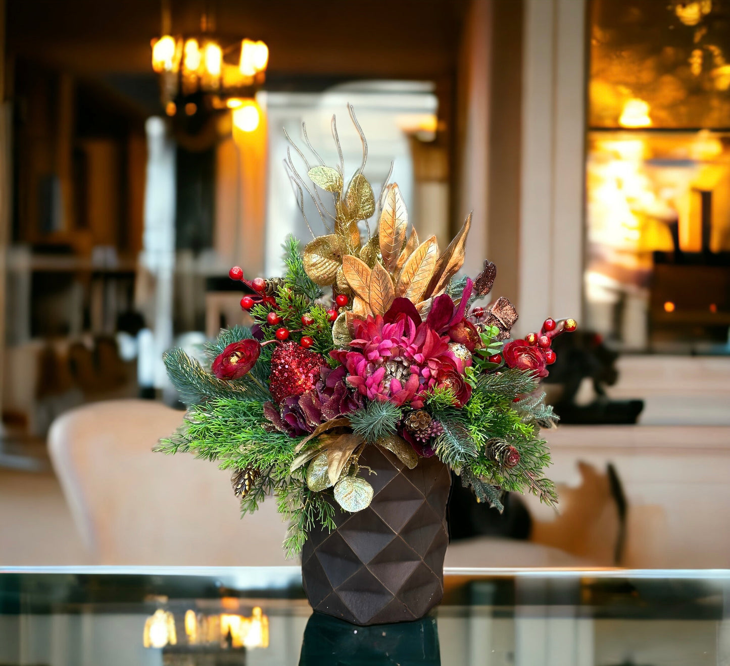 Burgundy Delight Christmas Arrangement