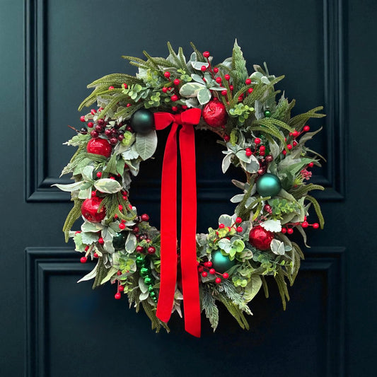 Ribbon & Berries Bliss Christmas Wreath