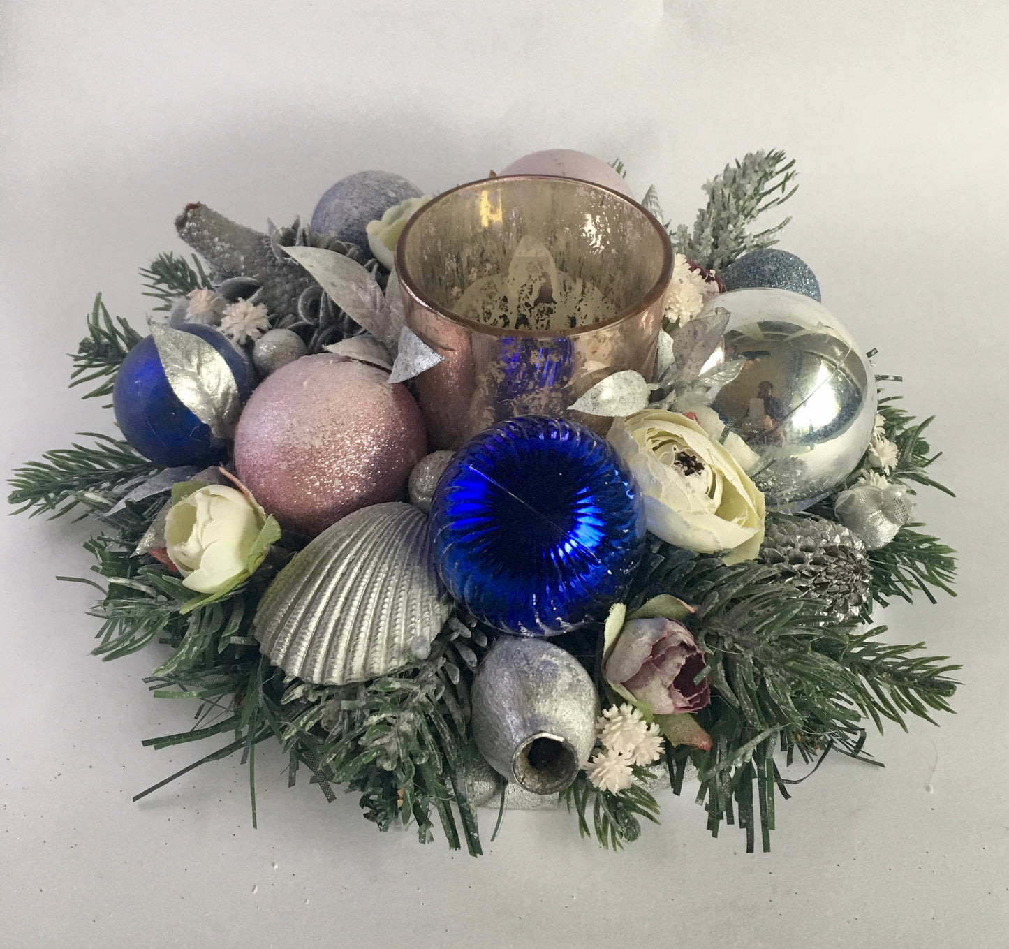 Coastal Glow Christmas Candle Centrepiece