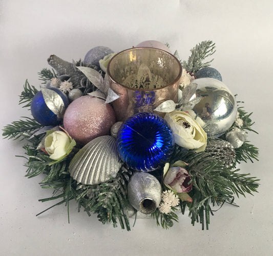 Coastal Glow Christmas Candle Centrepiece