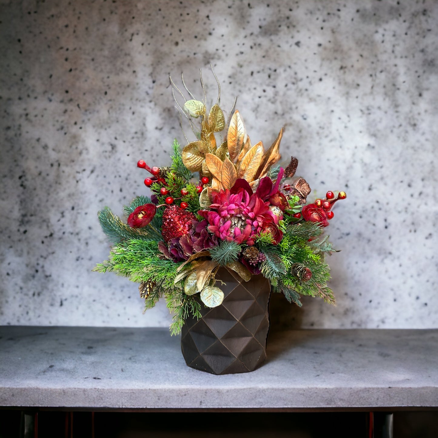 Burgundy Delight Christmas Arrangement