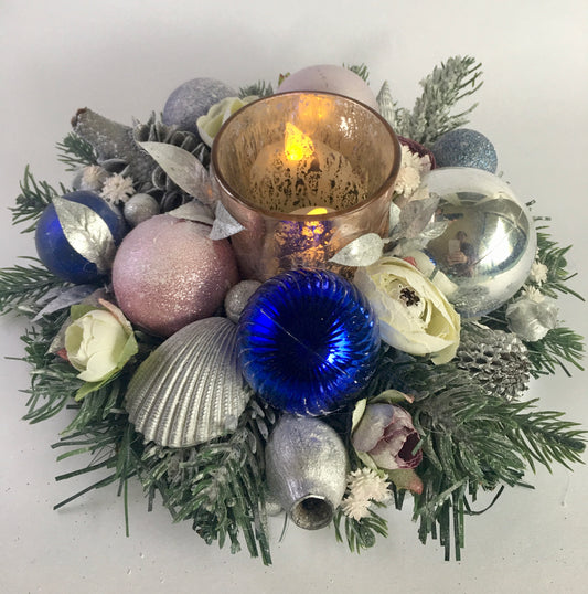 Coastal Glow Christmas Candle Centrepiece