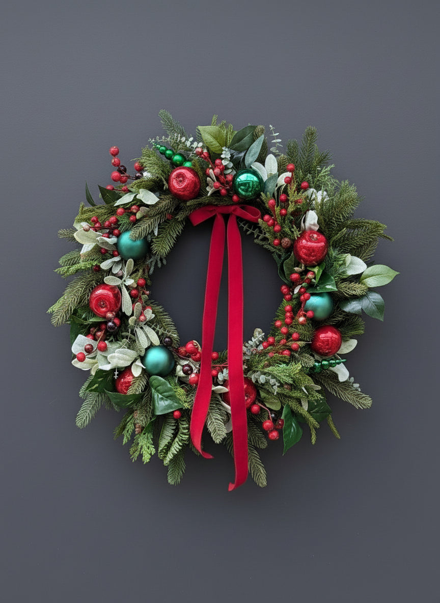 Ribbon & Berries Bliss Christmas Wreath