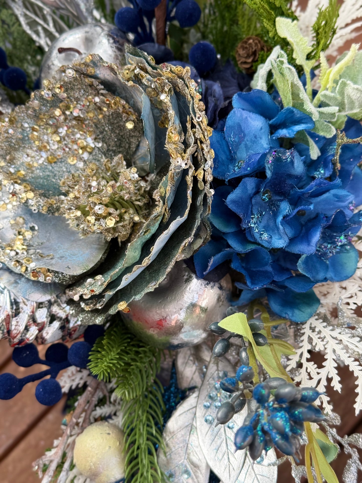 Frosted Sapphire Christmas Arrangement