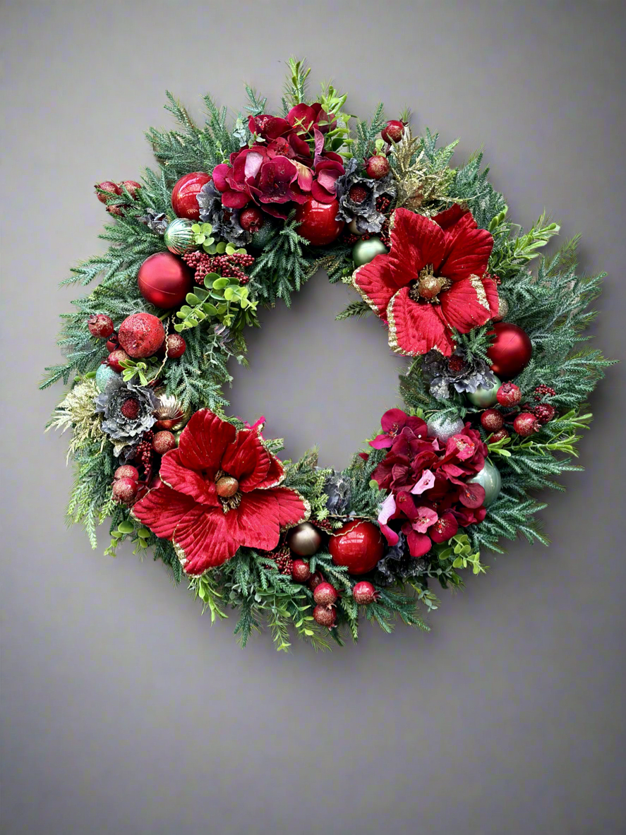 Crimson Christmas Tale Wreath