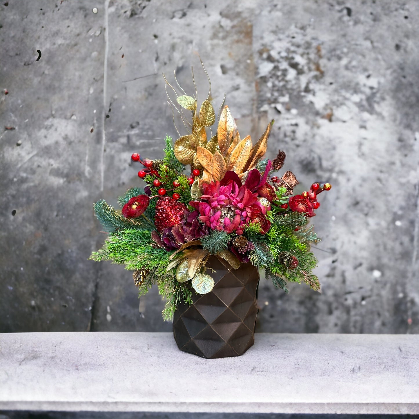 Burgundy Delight Christmas Arrangement