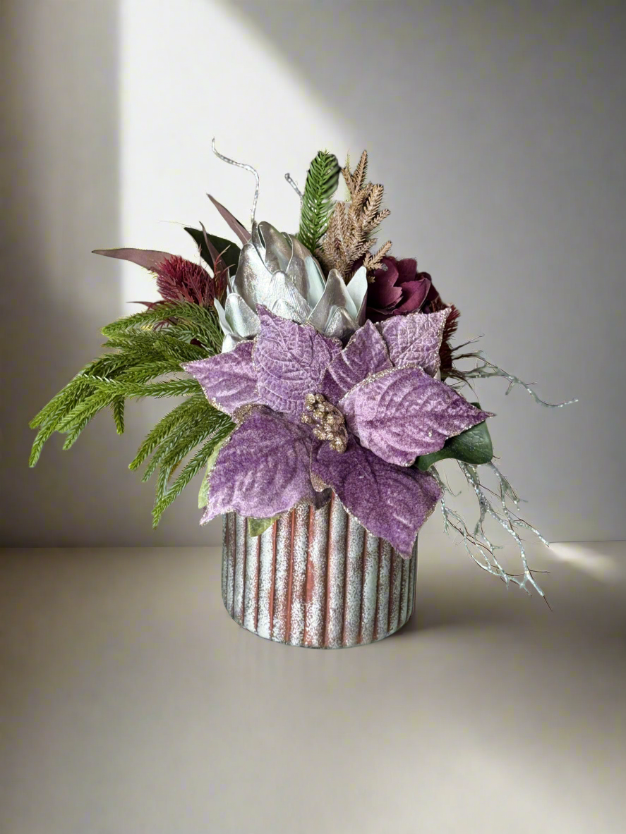 Frosted Poinsettia Chtistmas Arrangement