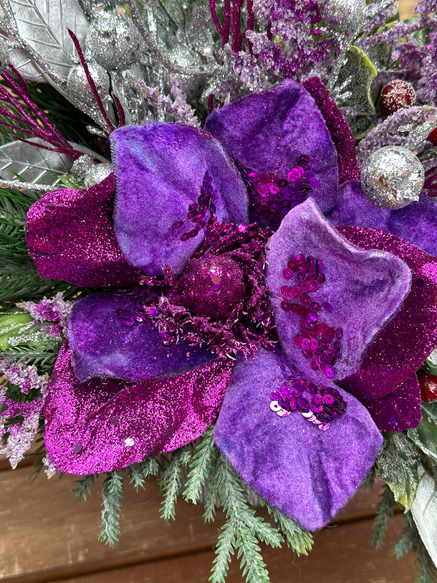 Christmas Purple Passion Floral Arrangement