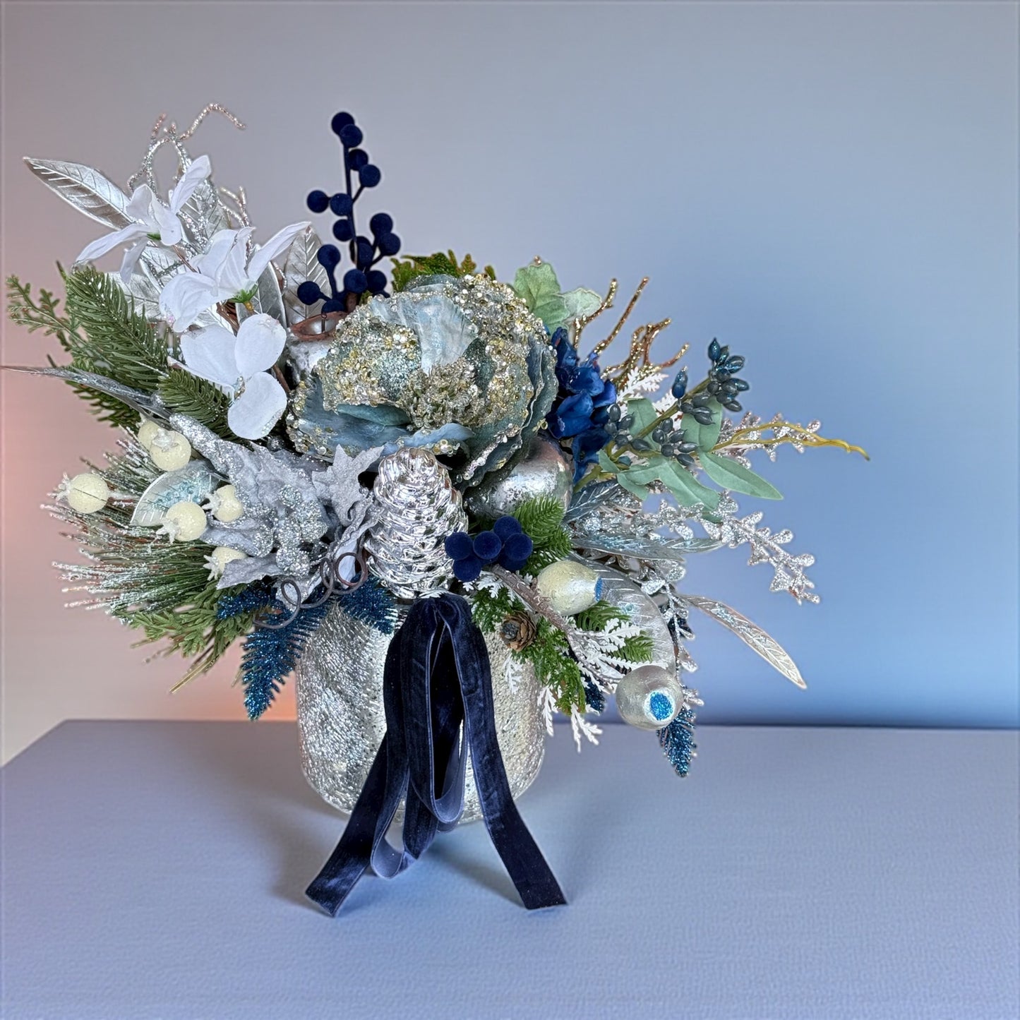 Frosted Sapphire Christmas Arrangement