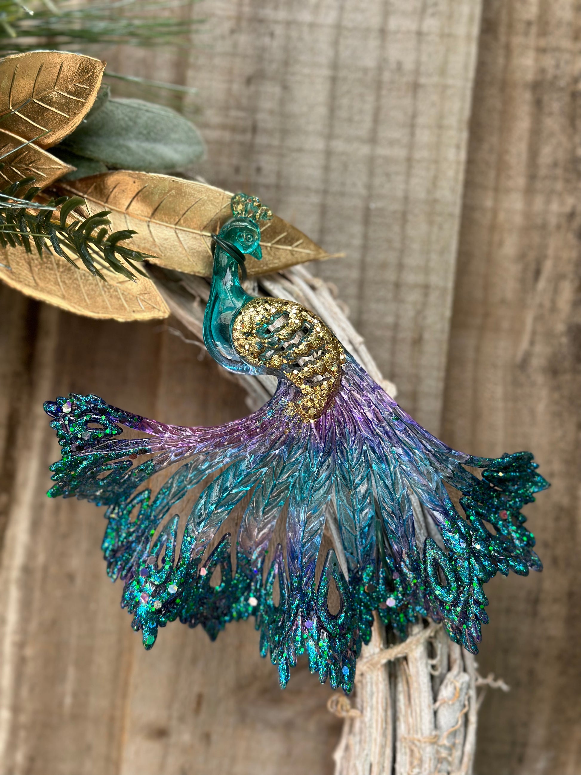 Peacock Wonderland Christmas Wreath – Beliefs in Wreaths Decor Studio