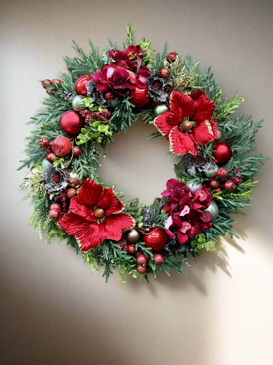 Crimson Christmas Tale Wreath