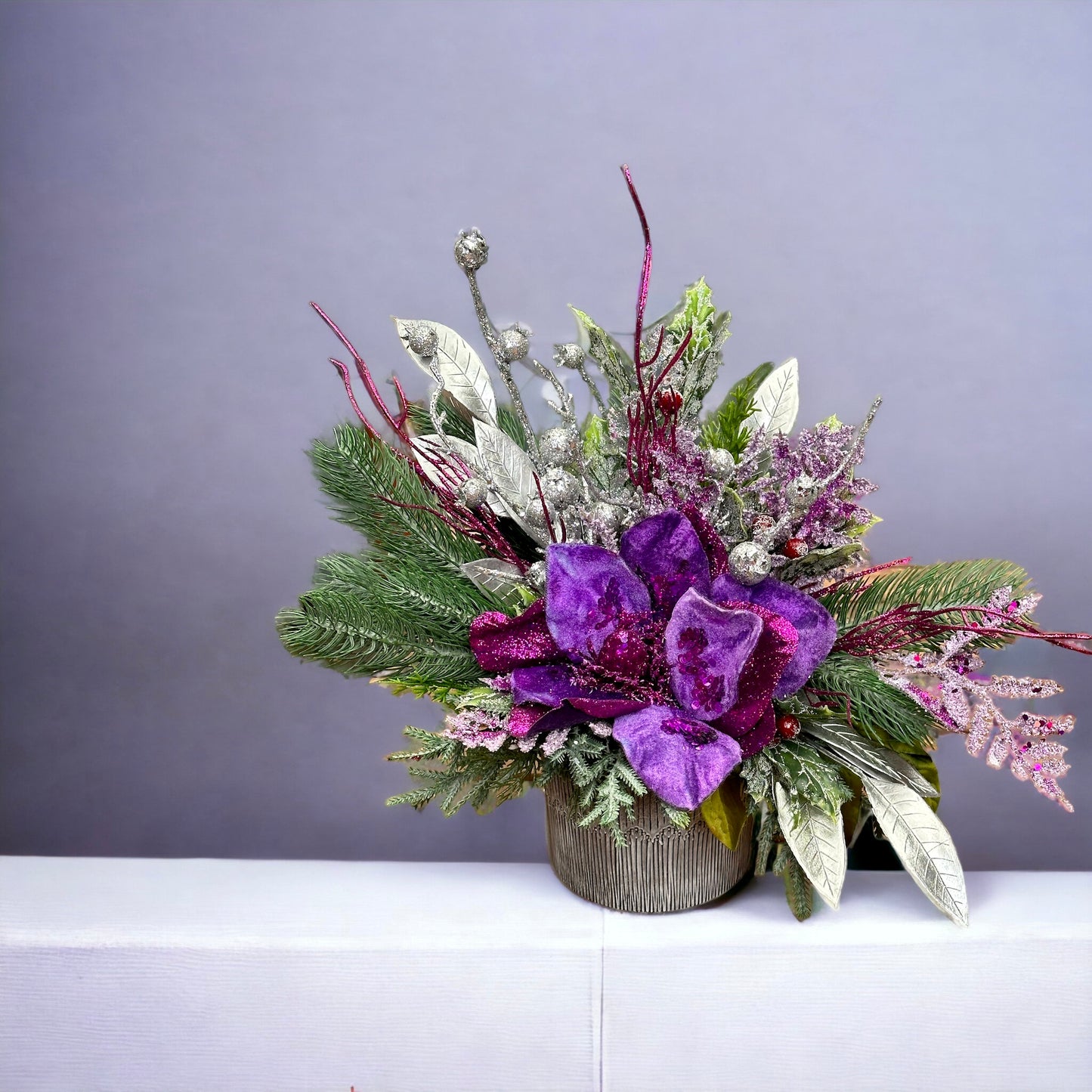 Christmas Purple Passion Floral Arrangement