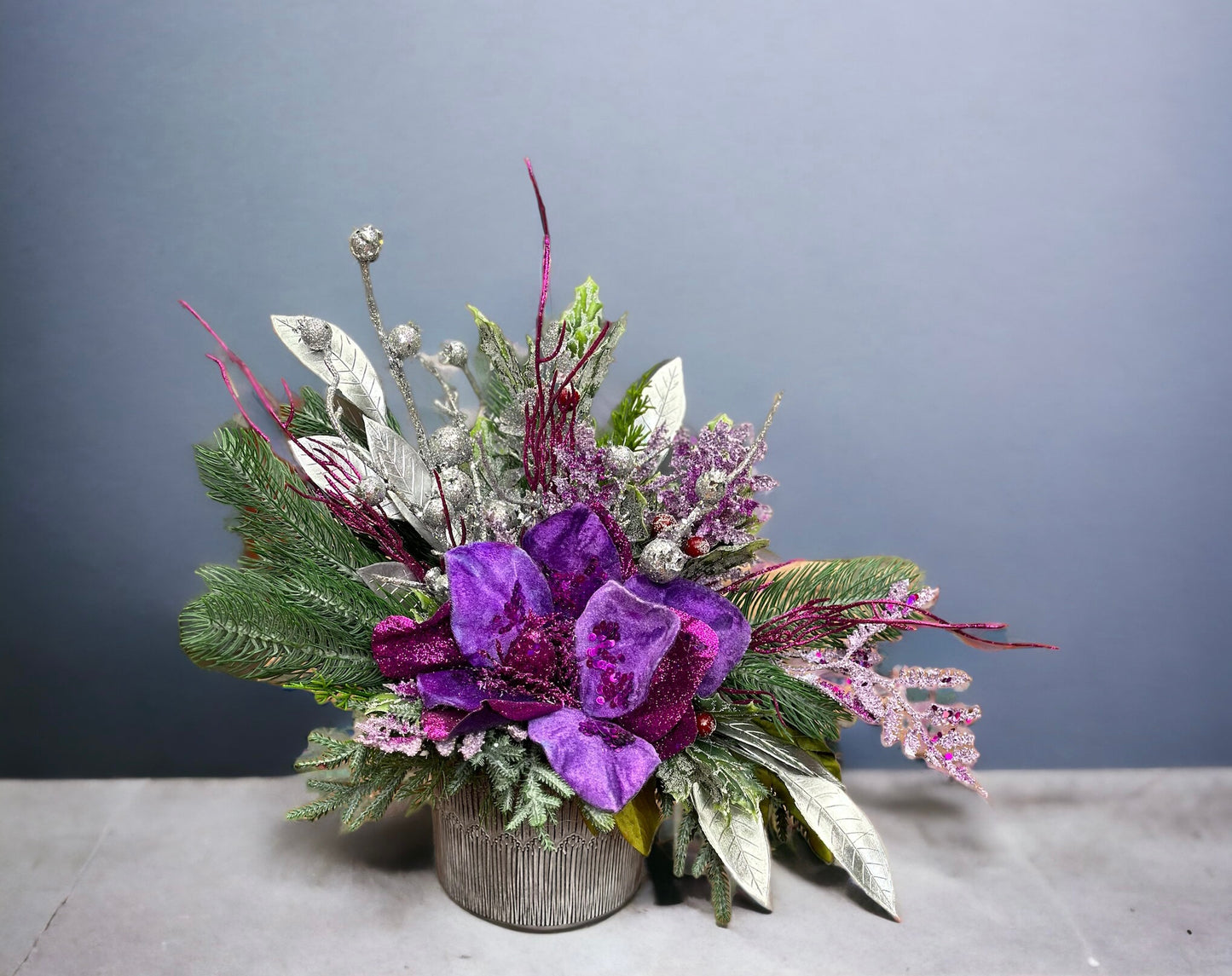 Christmas Purple Passion Floral Arrangement