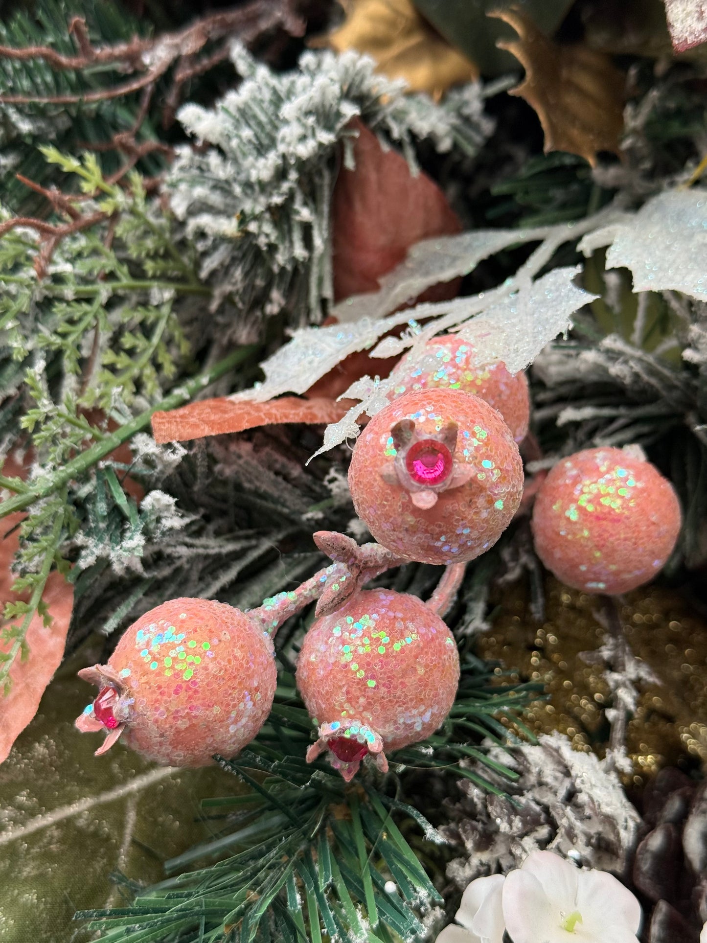 Glamorous Pink Christmas Teardrop Swag