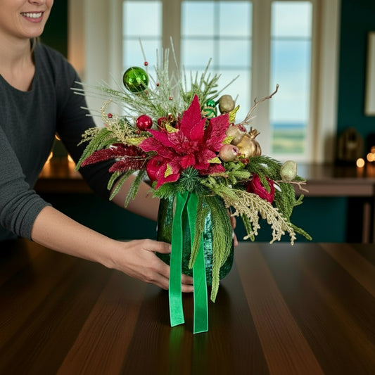 Emerald & Crimson Christmas Arrangement
