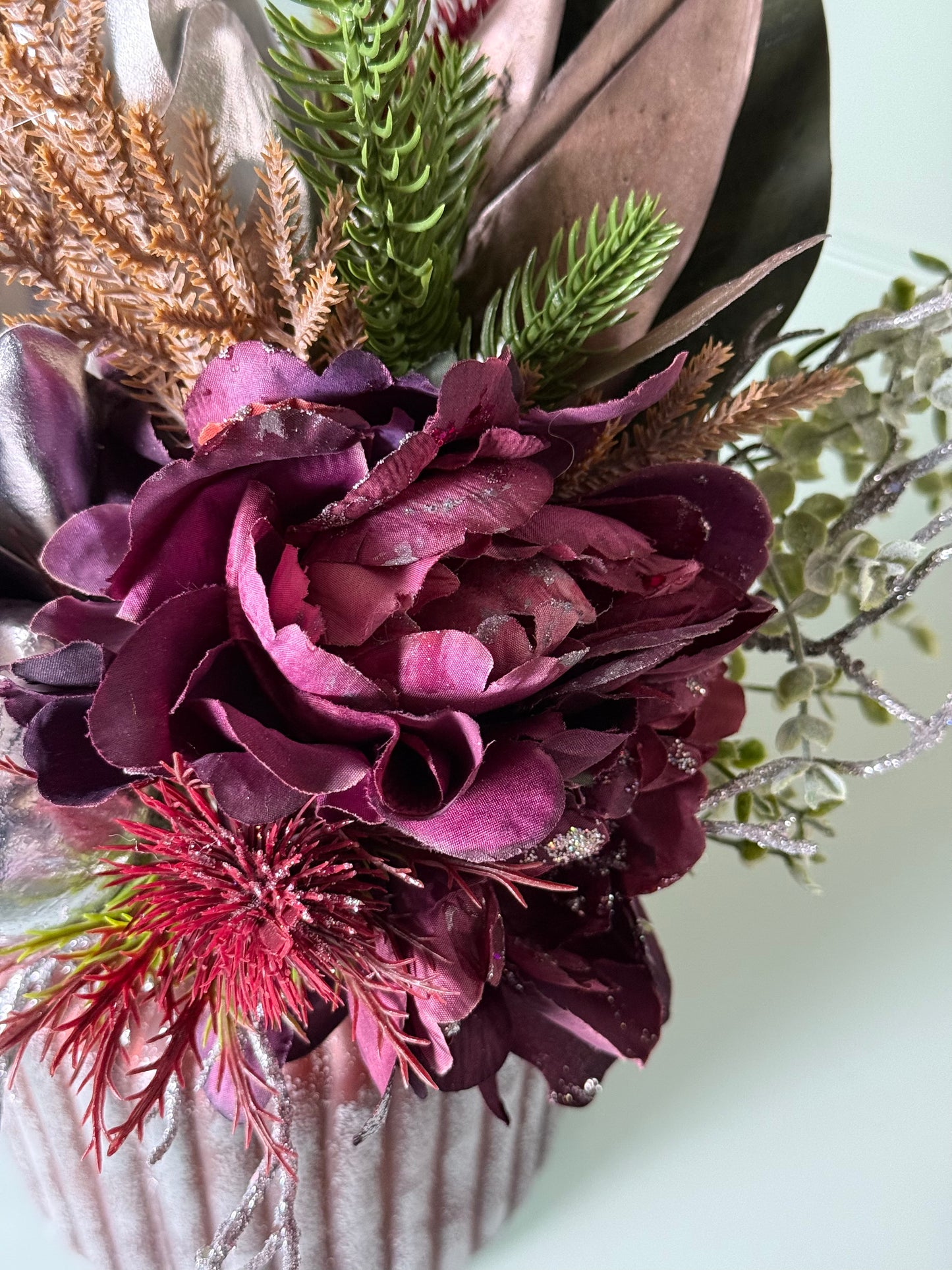 Frosted Poinsettia Chtistmas Arrangement