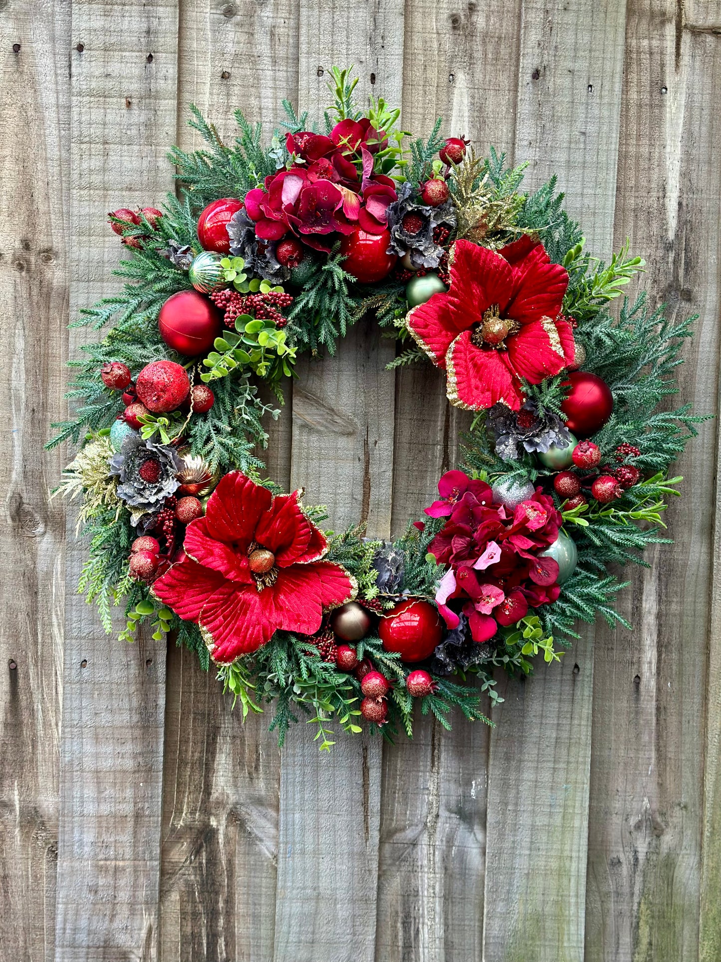 Crimson Christmas Tale Wreath