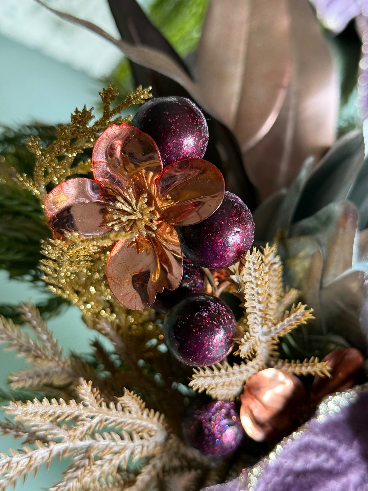 Frosted Fig & Pine Christmas Arrangement