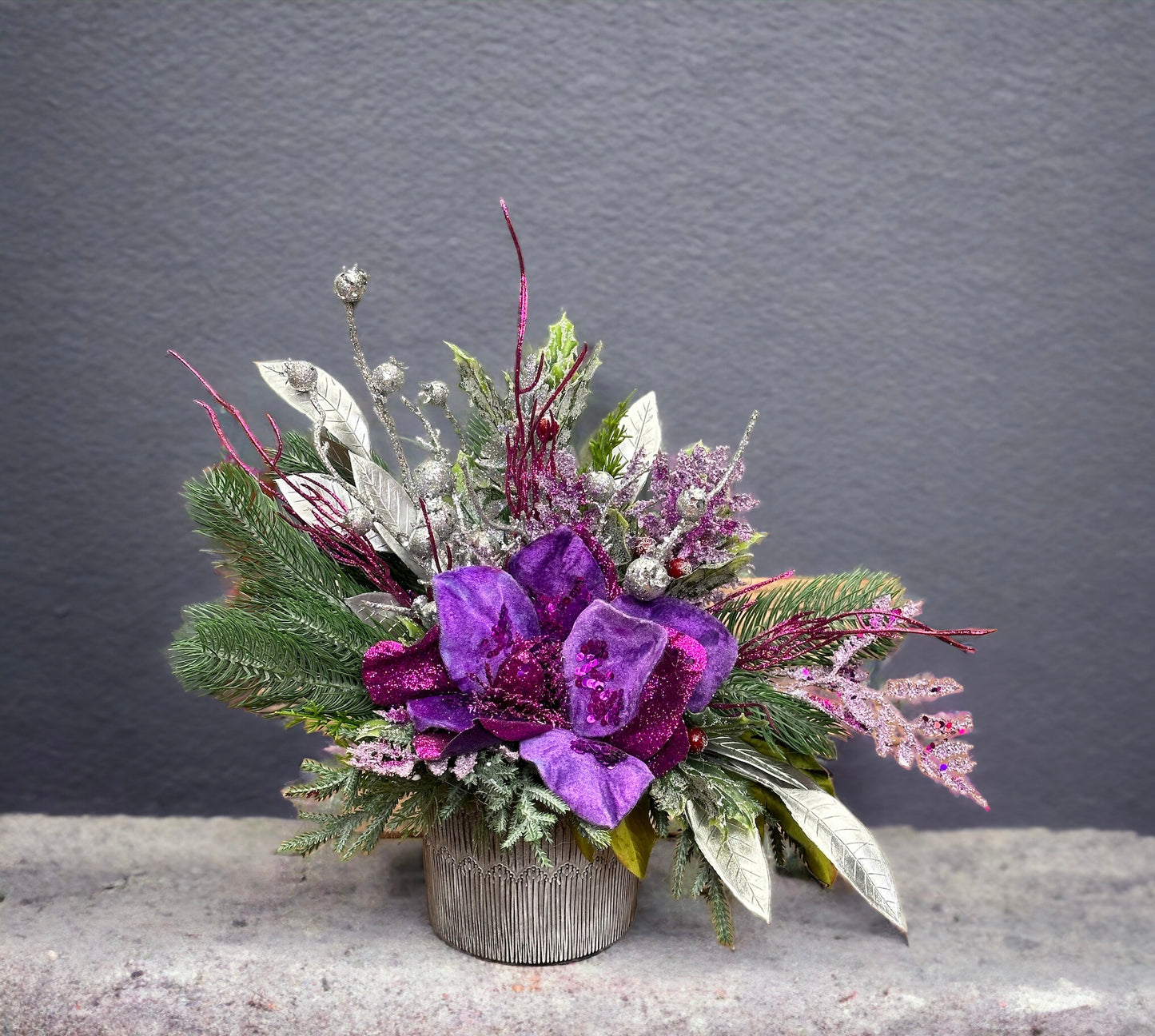 Christmas Purple Passion Floral Arrangement