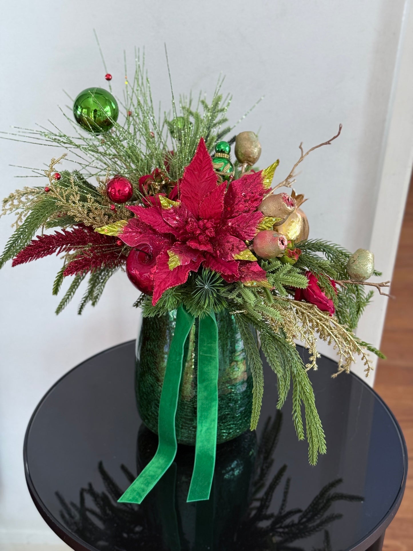 Emerald & Crimson Christmas Arrangement