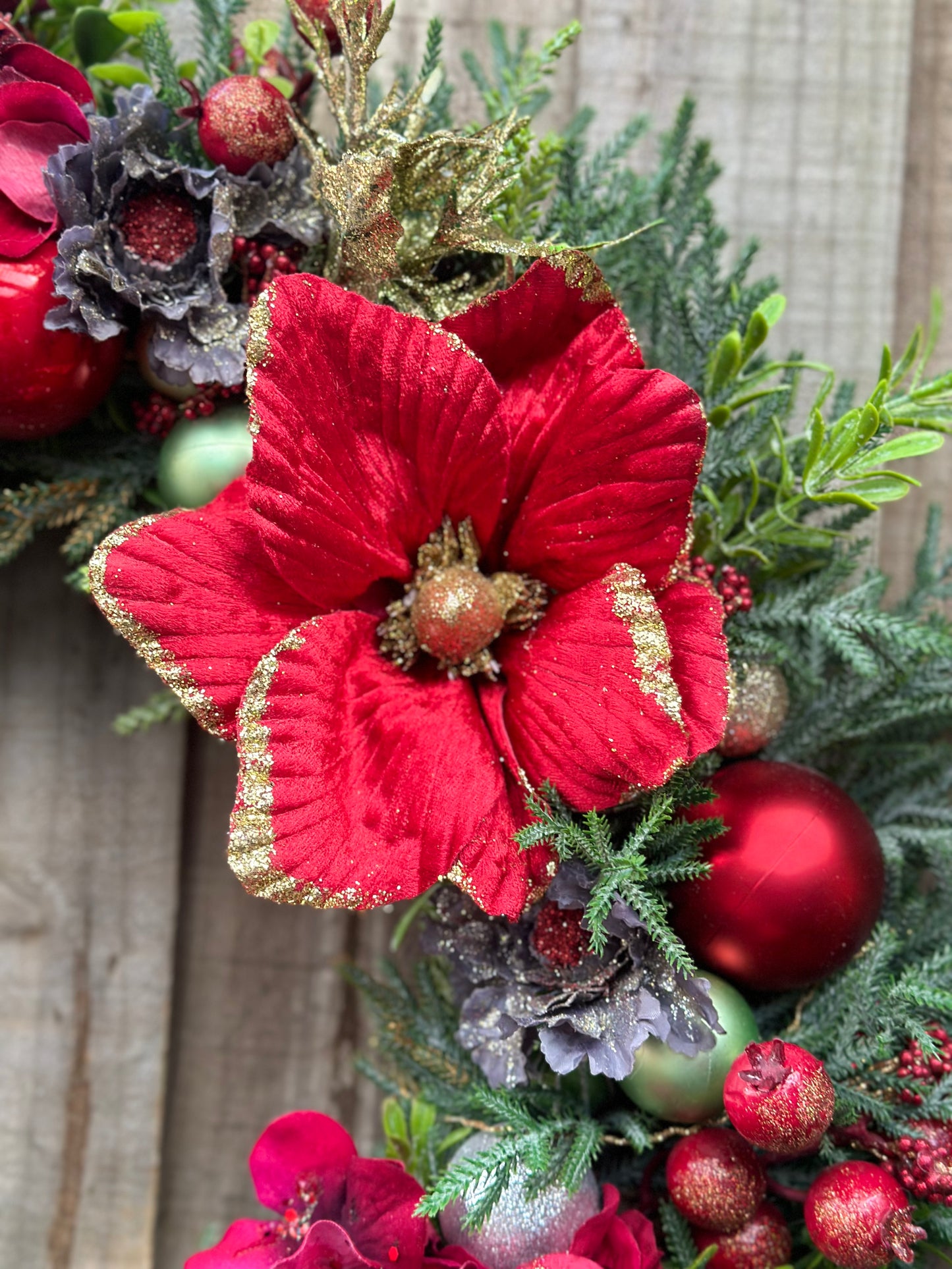 Crimson Christmas Tale Wreath