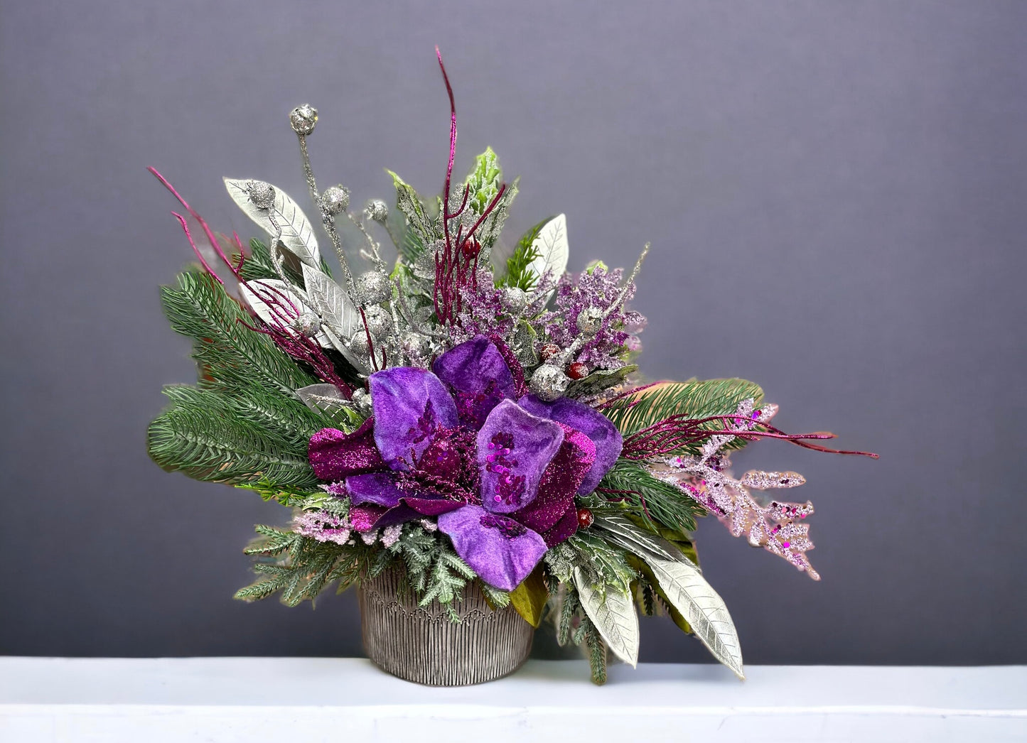 Christmas Purple Passion Floral Arrangement