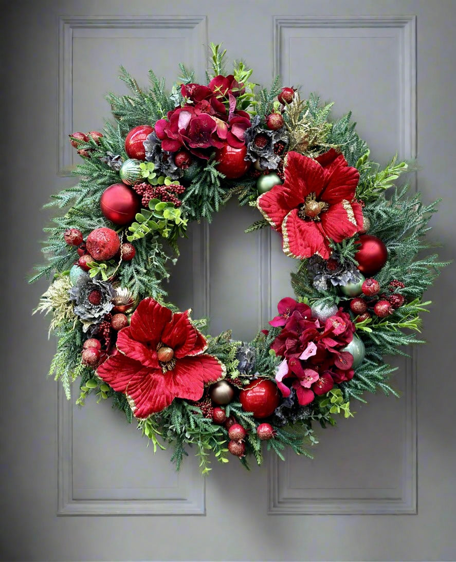 Crimson Christmas Tale Wreath