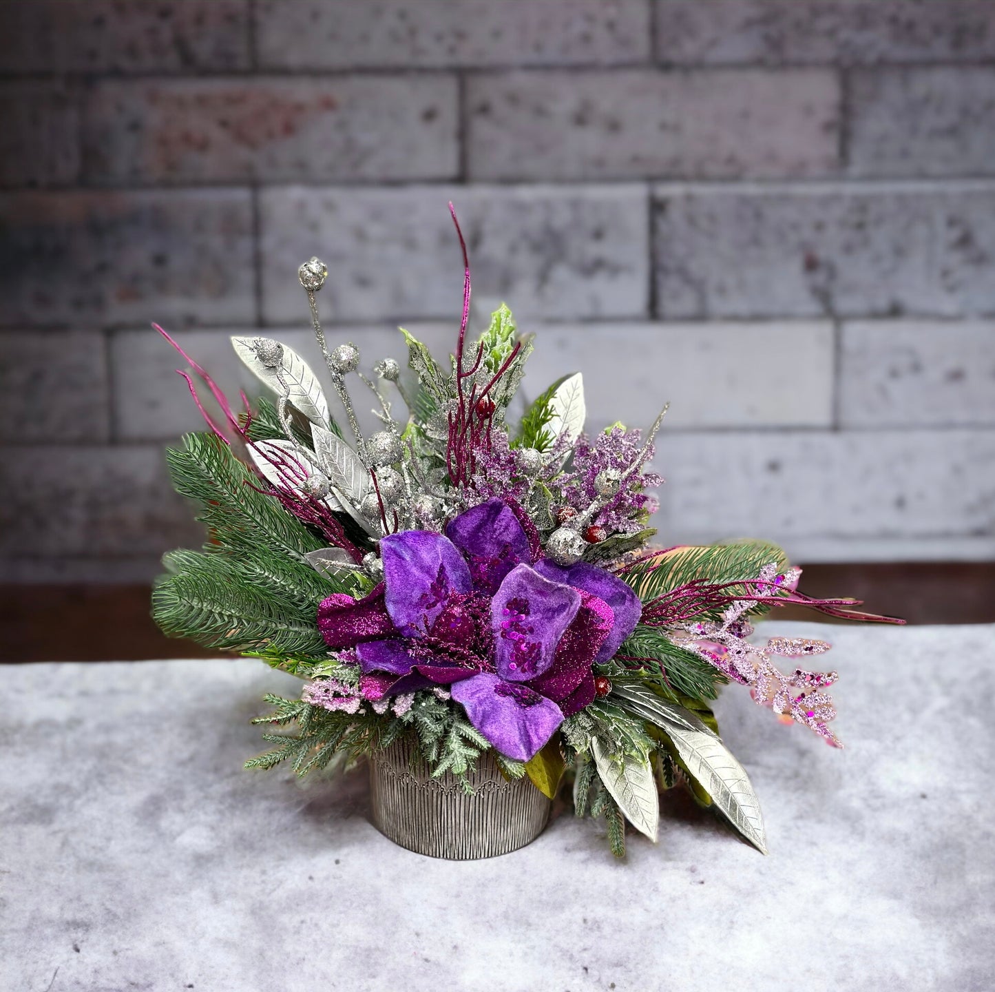 Christmas Purple Passion Floral Arrangement