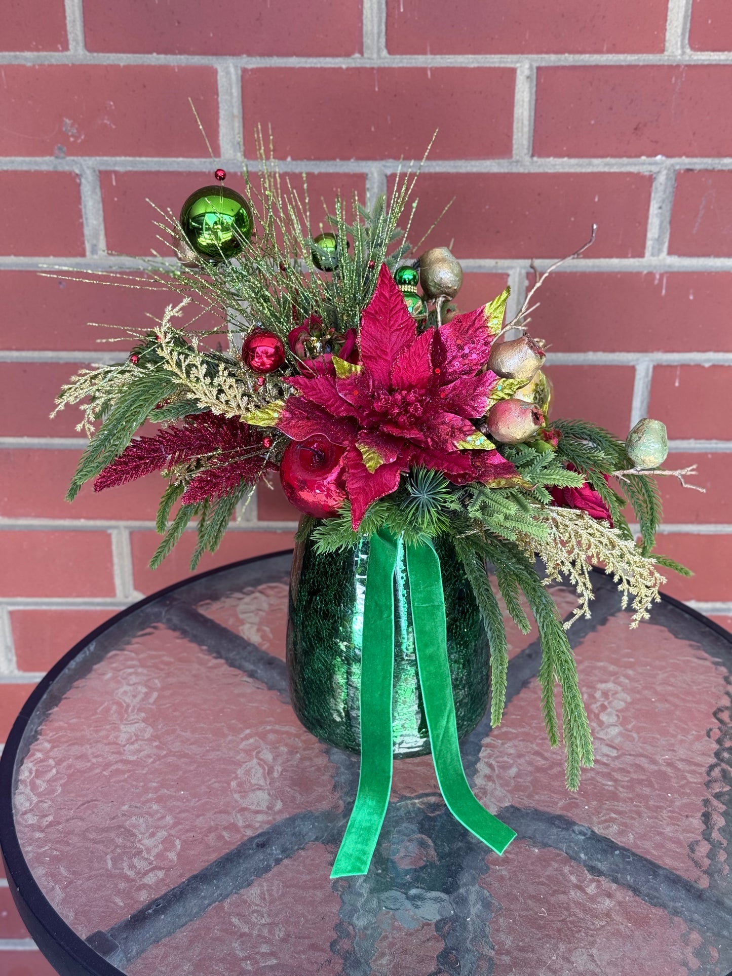 Emerald & Crimson Christmas Arrangement
