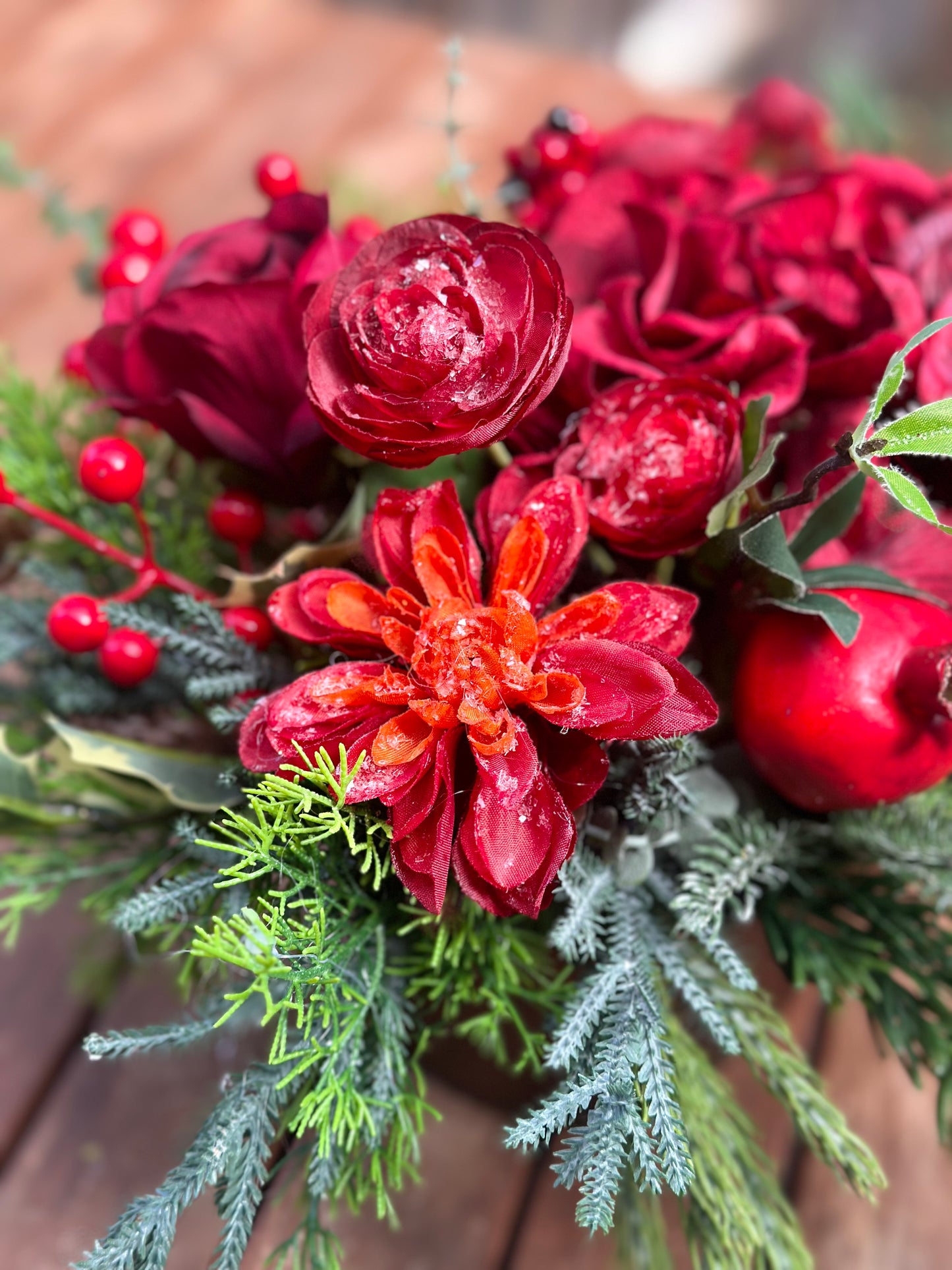 Farm Christmas Table Arrangement