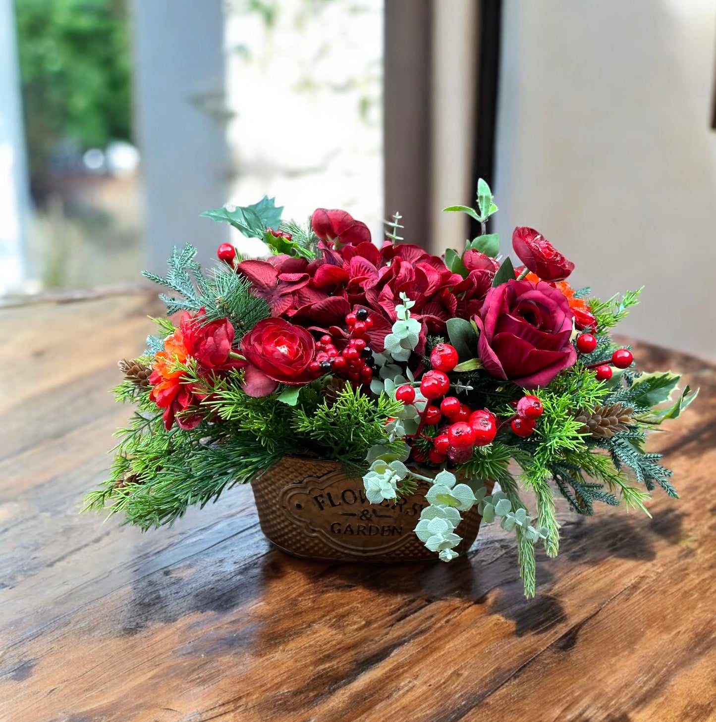 Farm Christmas Table Arrangement