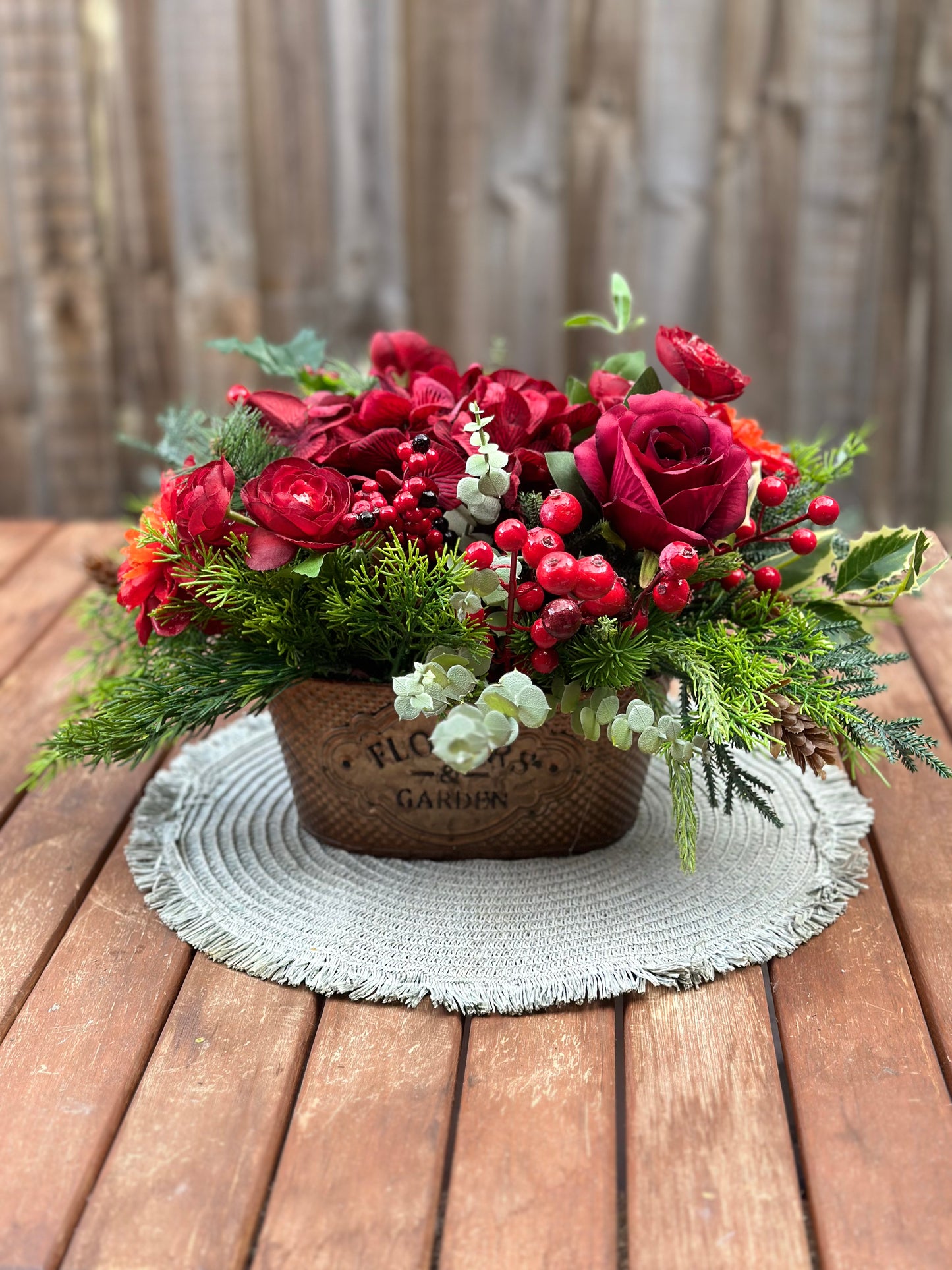 Farm Christmas Table Arrangement